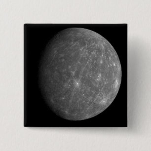 Planet Mercury Vierkante Button 5,1 Cm
