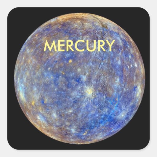 PLANET MERCURY VIERKANTE STICKER (Voorkant)