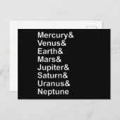 Planet Names Ampersand - Solar System Planets Briefkaart (Voorkant / Achterkant)