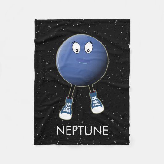 Planet Neptune & Stars Fleece Deken (Voorkant)
