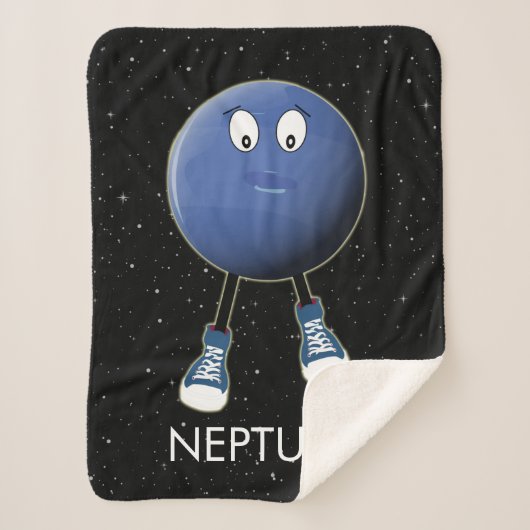Planet Neptune & Stars Sherpa Deken (Voorkant)