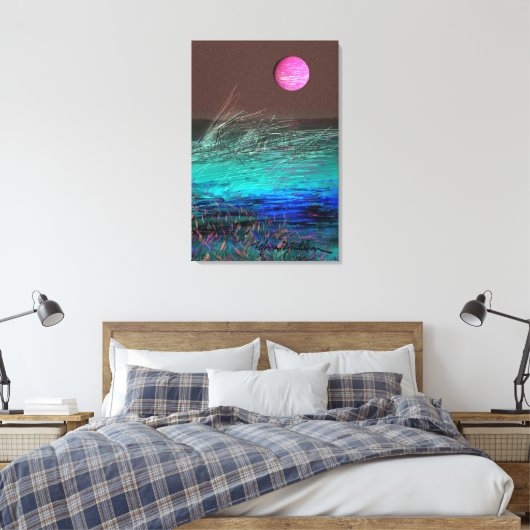 Planet Night Scape Canvas Afdruk (Insitu (Slaapkamer))