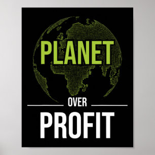 Planet Over Profit - Milieubescherming Aarde Poster
