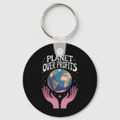 Planet Over Profits Klimaatverandering Is Echt Sleutelhanger (Voorkant)