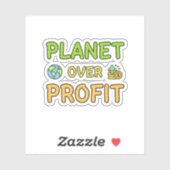Planet over winst - Duurzaamheidssticker Sticker (Vel)