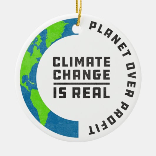 Planet over winst klimaatverandering door wereldwi keramisch ornament (Voorkant)