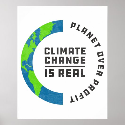 Planet over winst klimaatverandering door wereldwi poster (Voorkant)