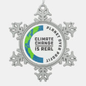 Planet over winst klimaatverandering door wereldwi tin sneeuwvlok ornament (Voorkant)