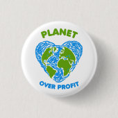 Planet over winst ronde button 3,2 cm (Voorkant)