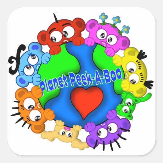 PlANET PEEK-A-BOO "Logo Design" Vierkante Sticker (Voorkant)