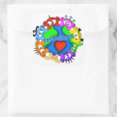 PlANET PEEK-A-BOO "Logo Design" Vierkante Sticker (Tas)