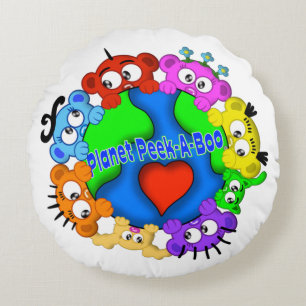 Planet PeekABoo Ronde Kussen