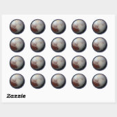 Planet Pluto Classic Round Sticker (Vel)