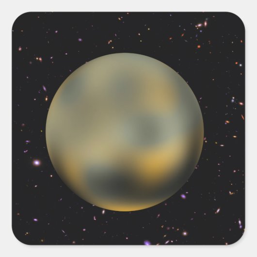 Planet Pluto Starry Sky Square Stickers (Voorkant)
