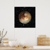 PLANET PLUTO-sterachtergrond (zonnestelsel) ~ Poster (Keuken)