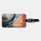 Planet Pluto Zonnestelsel Ruimte Galaxy Blue Bagagelabel (Voorkant horizontaal)