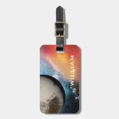 Planet Pluto Zonnestelsel Ruimte Galaxy Blue Bagagelabel (Voorkant verticaal)