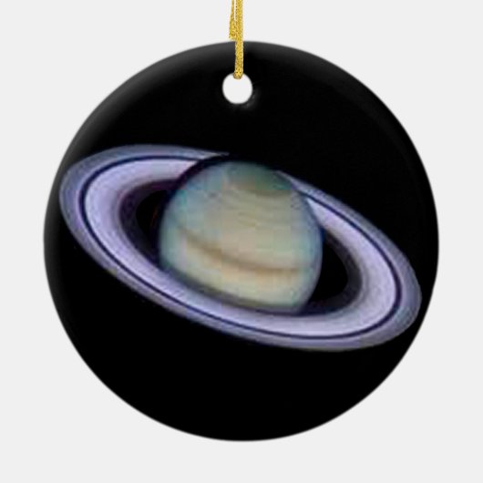 Planet Saturn Ornament. Keramisch Ornament (Achterkant)