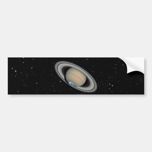 Planet Saturn Starry Sky Bumpersticker (Voorkant)