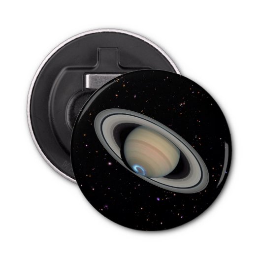 Planet Saturn Starry Sky Button Flesopener (Voorkant)