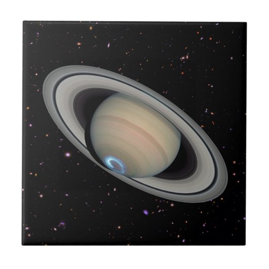 Planet Saturn Starry Sky Tegeltje (Voorkant)