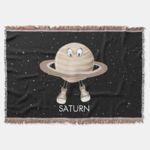 Planet Saturn & Stars Deken