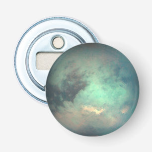 Planet Saturn's Moon Titan Button Flesopener