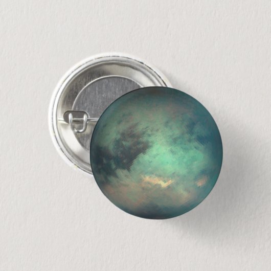 Planet Saturn's Moon Titan Ronde Button 3,2 Cm (Voorkant /achterkant)