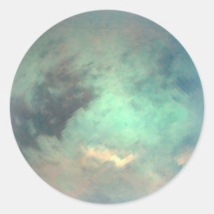 Planet Saturn's Moon Titan Ronde Sticker