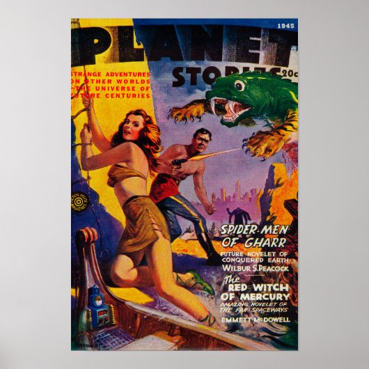 Planet Stories Magazine Cover 5 Poster (Voorkant)