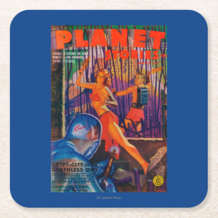 Planet Stories Magazine Hoesje 3 Vierkante Kartonnen Onderzetter