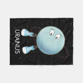 Planet Uranus en sterren Fleece Deken (Voorkant (Horizontaal))