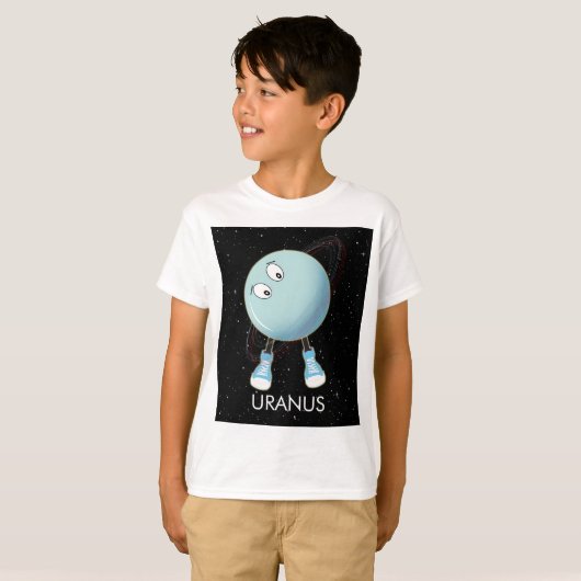 Planet Uranus en sterren T-shirt (Voorkant volledig)