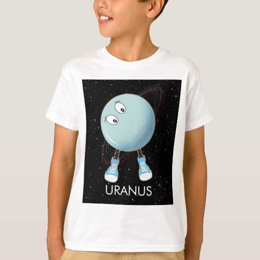 Planet Uranus en sterren T-shirt (Voorkant)