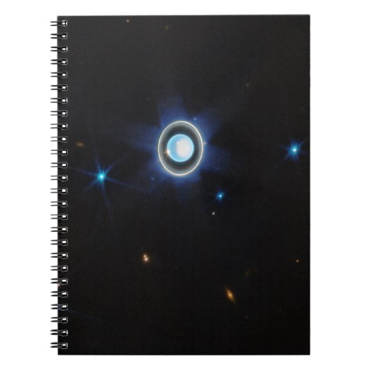 Planet Uranus met Afbeelding van Rings en Moons JW Notitieboek (Voorkant)