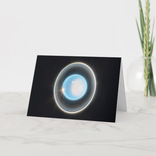 Planet Uranus met Afbeelding van Rings JWST Kaart (Voorkant)