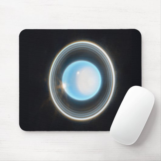 Planet Uranus met Afbeelding van Rings JWST Muismat (Met muis)