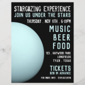 Planet Uranus, Planetarium Event Adverteren Flyer (Voorkant)