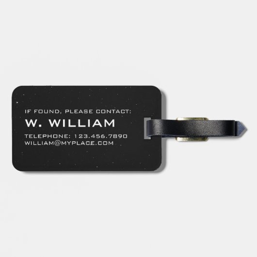 Planet Uranus Zonnestelsel Zwarte Ruimte met Sterr Bagagelabel (Achterkant horizontaal)