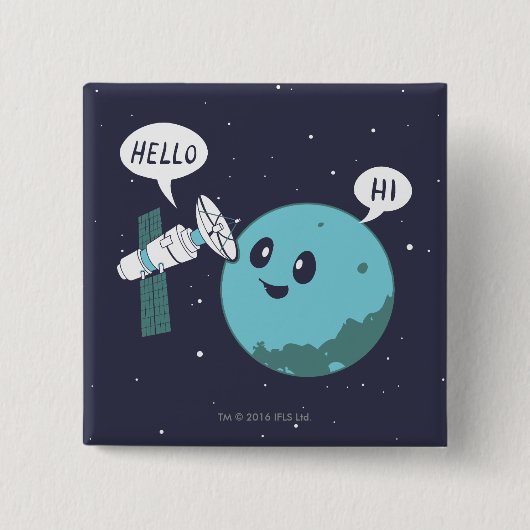 Planet Vierkante Button 5,1 Cm (Voorkant)