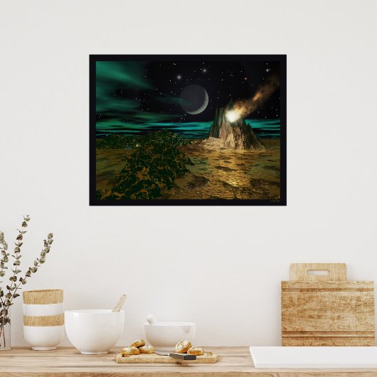 Planet Volcano World Poster (Keuken)