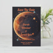 Planet Wedding Invitation Kaart (Staand voorkant)