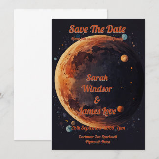 Planet Wedding Invitation Kaart