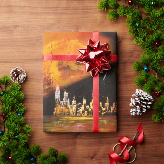 planetair droomlandschap cadeaupapier (Feestdagen Geschenken)