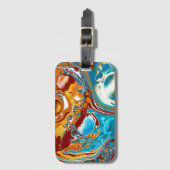 Planetaire Blisetzige Fluid Digital Art Bagagelabel (Voorkant (verticaal))