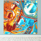 Planetaire Blisetzige Fluid Digital Art Canvas Afdruk (Insitu (Houten vloer))