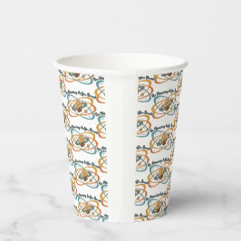 Planetaire Coffee Break Retro Ruimtepatroon Papieren Bekers