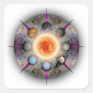 Planetaire Mandala rechthoekige Sticker
