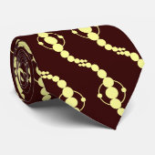 Planetaire processor - Bleek geel op bruin Stropdas (Opgerold)