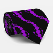 Planetaire processor - Paars op zwart Stropdas (Opgerold)